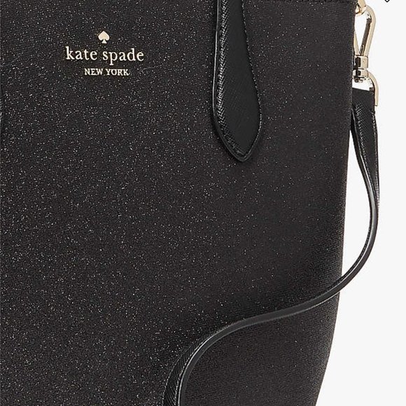 NWT Kate Spade NWT $329 Glitter Glimmer Satchel Black KE460 Handbag Purse NEW - Picture 7 of 9